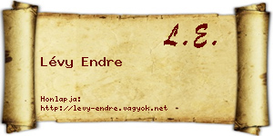 Lévy Endre névjegykártya